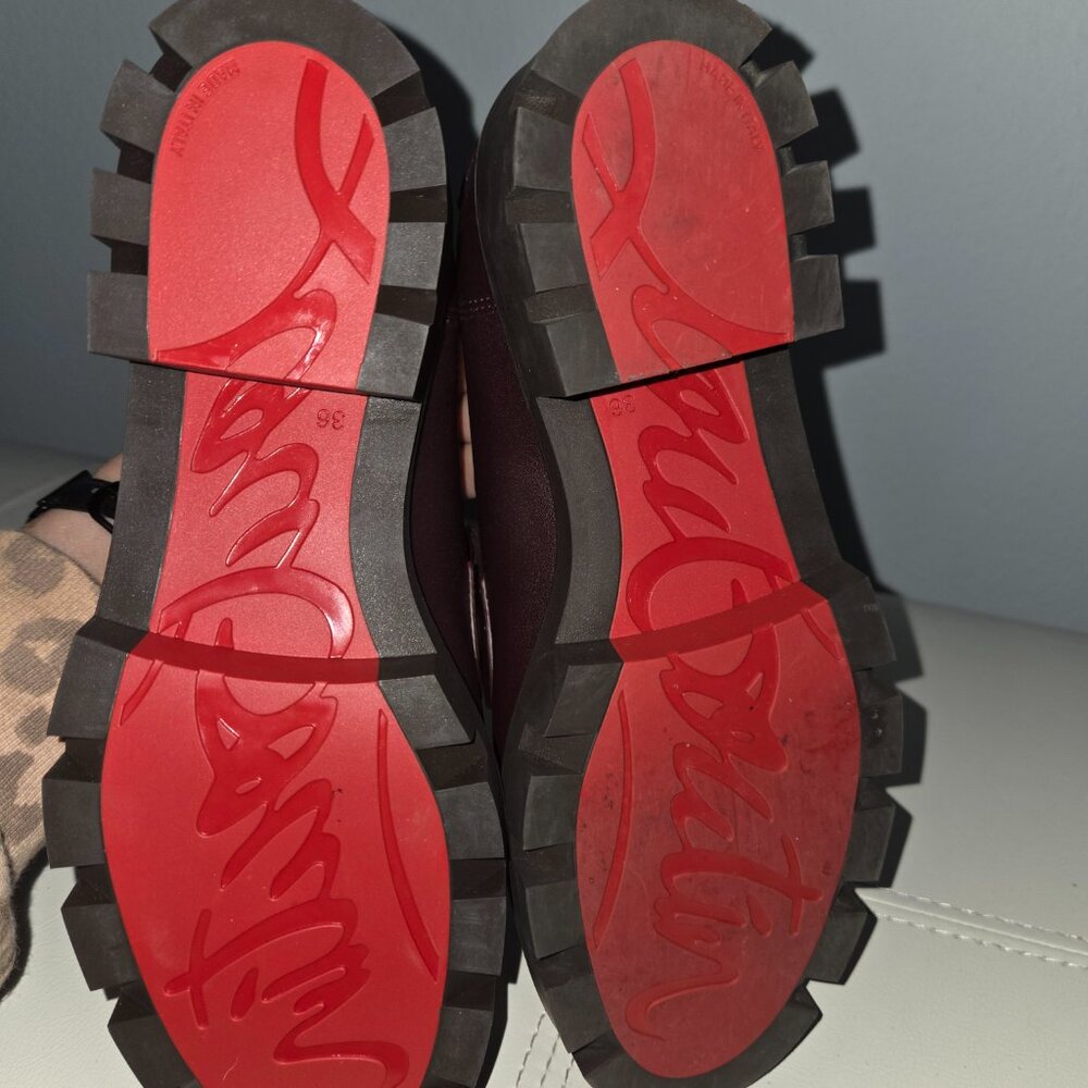 Christian Louboutin Moc Leather Women Merlot-Brown Loafers Size 36 - Picture 7 of 7